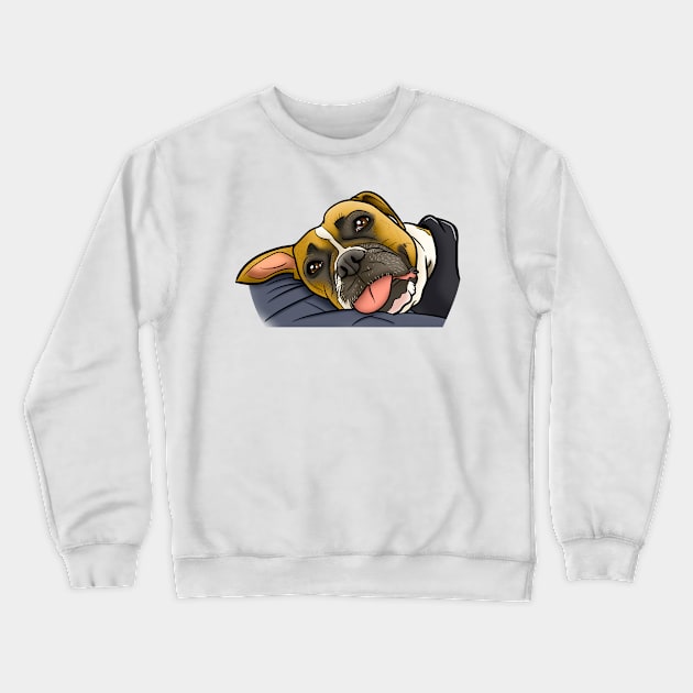 Adorable Boxer with Tongue Crewneck Sweatshirt by Beauty Immortal